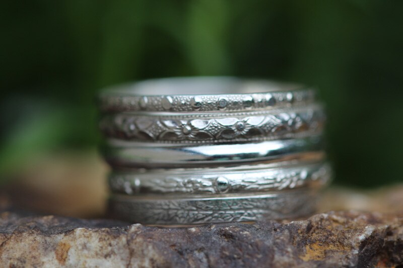 Stacking Silver Rings * Solid Sterling Silver* Set of 5 Rings * Minimalist Ring Set  *  Any Size